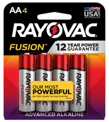 RAYOVAC Fusion AA Alkaline Batteries - 4 Count