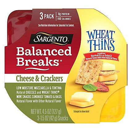 Sargento Balanced Breaks Cheese & Crackers Mozzarella & Fontina And Wheat Thins - 3-1.5 Oz - Image 3