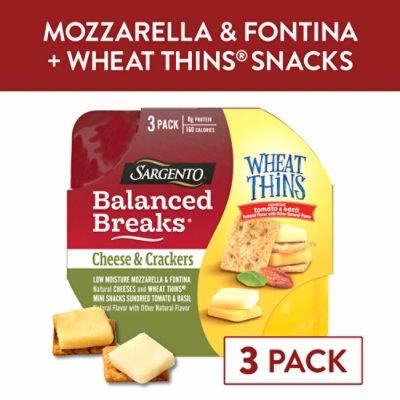 Sargento Balanced Breaks Mozzarella & Fontina Cheese WHEAT THINS Sundried Tomato Basil - 3-1.5 Oz - Image 1