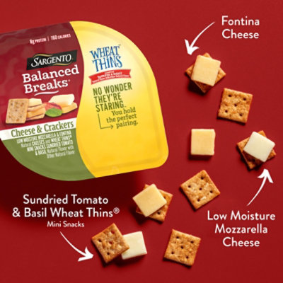 Sargento Balanced Breaks Mozzarella & Fontina Cheese WHEAT THINS Sundried Tomato Basil - 3-1.5 Oz - Image 3