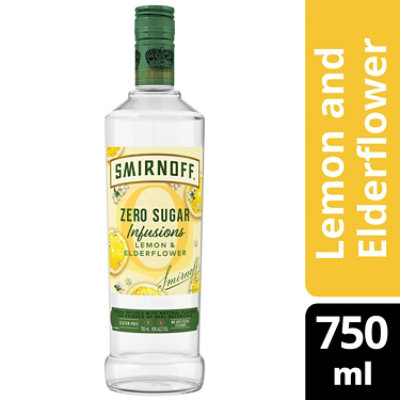 Smirnoff Zero Sugar Lemon Elderberry - 750 ML