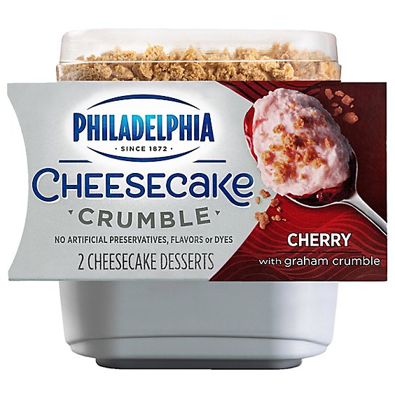 Philadelphia Cheesecake Crumble Cherry Cheesecake Desserts with Graham Crumble - 2 Count