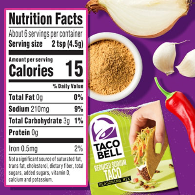 Taco Bell Reduced Sodium Taco Seasoning Mix with 25% Less Sodium Packet - 1 Oz - Image 7