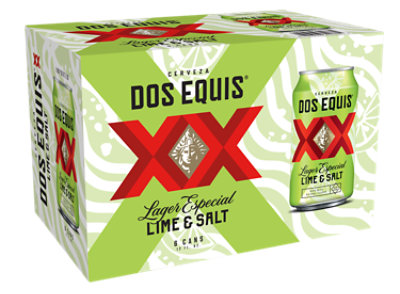 Dos Equis Lime & Salt Mexican Lager Beer Cans - 6-12 Fl. Oz. - Image 1