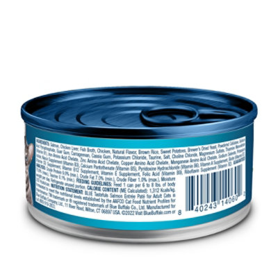 Blue Buffalo Tastefuls Wet Cat Food Pate Salmon Entree Can - 5.5 Oz - Image 2