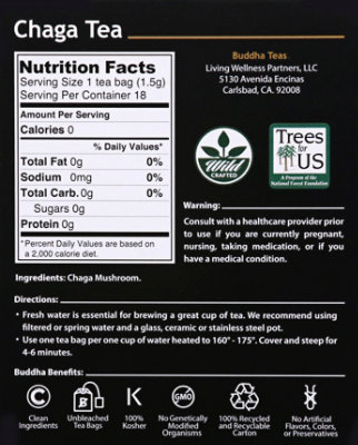 Buddha Teas Tea Chaga Mushroom - 18 CT - Image 3