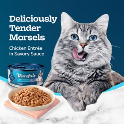 Blue Buffalo Tastefuls Tender Morsels Chicken Entree in Savory Sauce Wet Cat Food Can - 3 Oz - Image 4