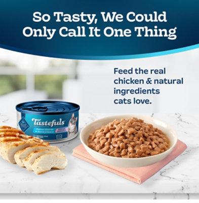 Blue Buffalo Tastefuls Tender Morsels Chicken Entree in Savory Sauce Wet Cat Food Can - 3 Oz - Image 3