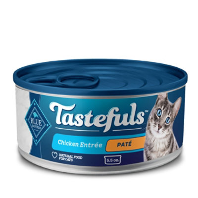 Blue Buffalo Tastefuls Natural Wet Food for Adult Cats Flaked Chicken Pate Cans - 5.5 Oz - Image 1