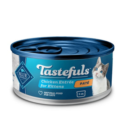 Blue Buffalo Tastefuls Wet Cat Food Pate for Kittens Chicken Entree Can - 3 Oz - Image 1