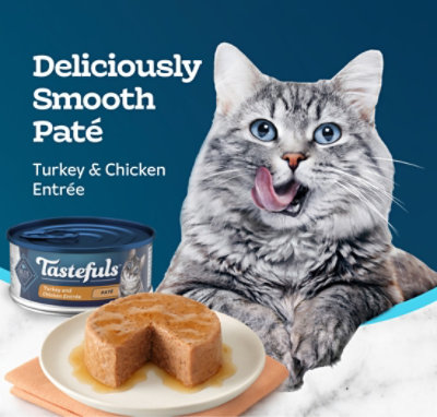 Blue Buffalo Tastefuls Wet Cat Food Pate Turkey and Chicken Entree Can - 5.5 Oz - Image 3