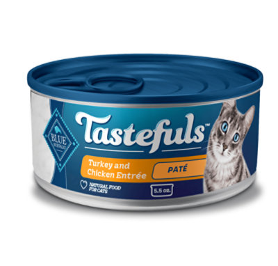 Blue Buffalo Tastefuls Wet Cat Food Pate Turkey and Chicken Entree Can - 5.5 Oz - Image 1