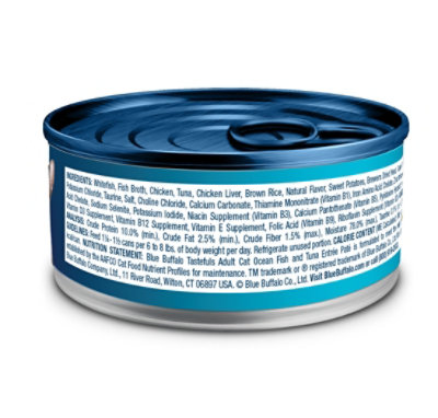 Blue Buffalo Tastefuls Wet Cat Food Pate Ocean Fish and Tuna Entree - 5.5 Oz - Image 2