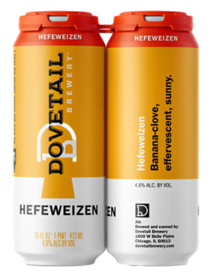 Dovetail Hefeweizen In Cans - 4-16 FZ - Image 1