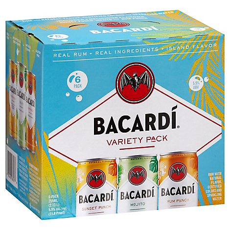 Bacardi Variety 6 Pack Can - 6-12 FZ