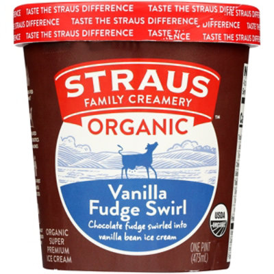 Straus Vanilla Ice Cream Fudge Swirl - 1 PT - Image 2