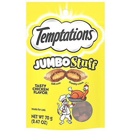 Temptations Jumbo Stuff Cruchy and Soft Tasty Chicken Cat Treats - 2.5 Oz - Image 1