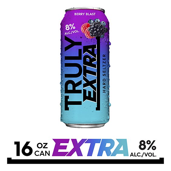 Truly Extra Hard Seltzer Berry Blast 8% ABV In Can - 16 Fl. Oz.