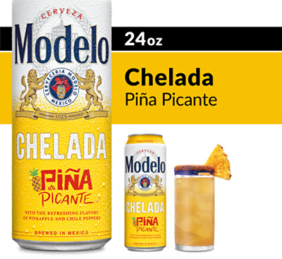 Modelo Chelada Pina Picante Mexican Import Flavored Beer 3.5% ABV Can - 24 Fl. Oz. - Image 1