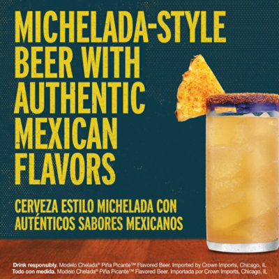 Modelo Chelada Pina Picante Mexican Import Flavored Beer 3.5% ABV Can - 24 Fl. Oz. - Image 3