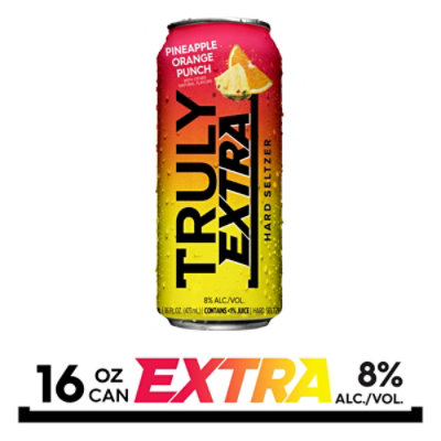 Truly Extra Hard Seltzer Peach Mango 8% ABV Spiked & Sparkling Water - 16 Fl. Oz.