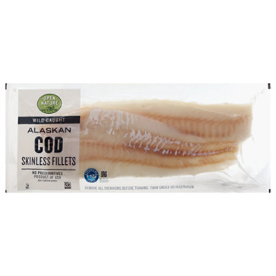 Open Nature Alaskan Cod Wild Fillets Not Kosher Certified - 1 Lb - Image 1