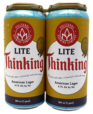 Lite Thinking Amer Lager In Cans - 4-16 FZ - Image 1