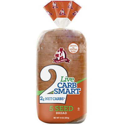 Aunt Millies Live Carb Smart 5 Seed Bread - 14 OZ - Image 2