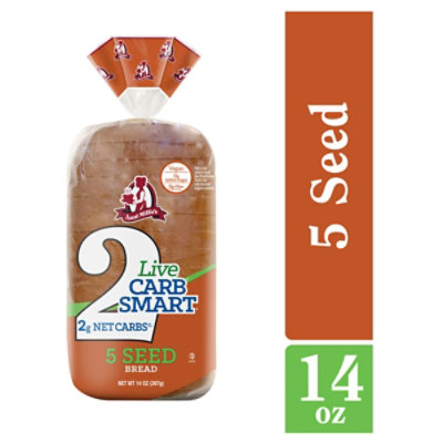 Aunt Millies Live Carb Smart 5 Seed Bread - 14 OZ - Image 2