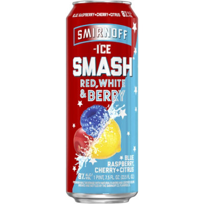 Smirnoff Ice Smash Seltzer Red White & Berry In Cans - 23.5 Fl. Oz.