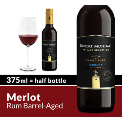 Robert Mondavi Private Selection Rum Barrel Aged Merlot Red Wine - 375 Ml - Image 1