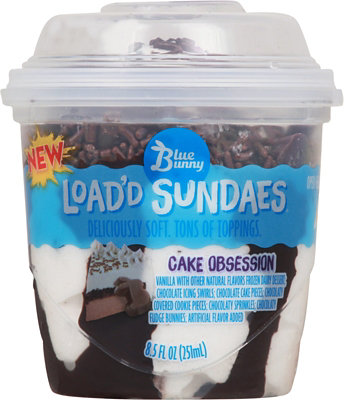 Blue Bunny Load'd Sundaes Cake Obsession Frozen Dessert Cup For Summer - 8.5 Fl. Oz. - Image 1