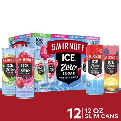 Smirnoff Ice Variety Pack Zero Sugar Sparkling Drink - 12-12 Oz - Image 1