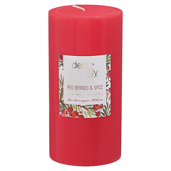 Debi Lilly Red Berries & Spice 3x6 Pillar - EA
