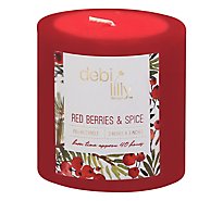 Debi Lilly Red Berries And Spice 3x3 Pillar - EA