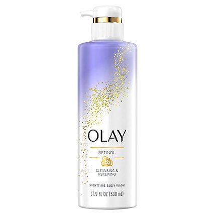 Olay Cleansing & Renewing Nighttime Body Wash with Vitamin B3 and Retinol - 17.9 Fl. Oz. - Image 1