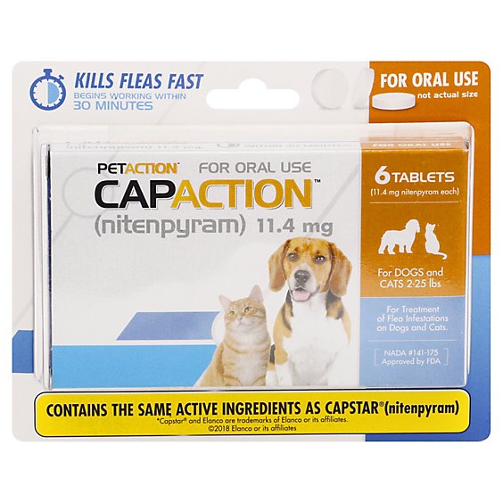Capaction Small Dog Flea Control Tablets 11.4mg - EA