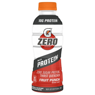Gatorade Zero Zero Sugar Protein Thrist Quencher Fruit Punch Natural Flavor - 16.9 OZ