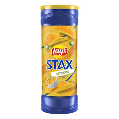 Lays Stax Potato Crisps Zesty Queso Flavored - 5.5 OZ