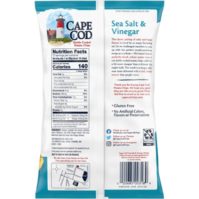 Cape Cod Sea Salt & Vinegar Kettle Cooked Potato Chips - 13 Oz - Image 5