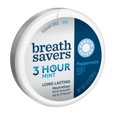 Breath Savers Peppermint Flavored Sugar Free Breath Mints Tin - 1.27 Oz