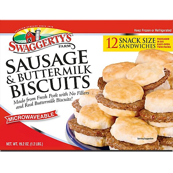 Swaggertys Farm Sandwiches Biscuits Sausage - 19.2 Oz