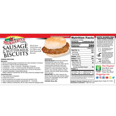 Swaggertys Farm Sandwiches Biscuits Sausage & Buttermilk - 19.2 Oz - Image 6