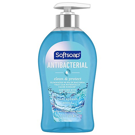 Softsoap Antibacterial Liquid Hand Soap Pump Clean & Protect Cool Splash - 11.25 Fl. Oz.