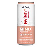 evian+ Sparkling Grapefruit & Basil Mineral Enhanced Drink Can - 11.2 Fl. Oz.