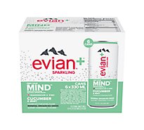 evian+ Sparkling Cucumber & Mint Mineral Enhanced Drink Cans - 6-11.2 Fl. Oz.
