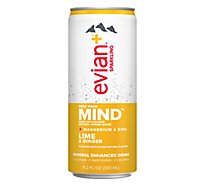 evian+ Sparkling Lime & Ginger Mineral Enhanced Drink Can - 11.2 Fl. Oz.
