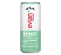 evian+ Sparkling Cucumber & Mint Mineral Enhanced Drink Can - 11.2 Fl. Oz.