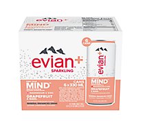 evian+ Sparkling Grapefruit & Basil Mineral Enhanced Drink Cans - 6-11.2 Fl. Oz.