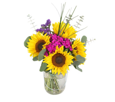 Mason Jar Arrangement - Each (colors may vary) - Image 1